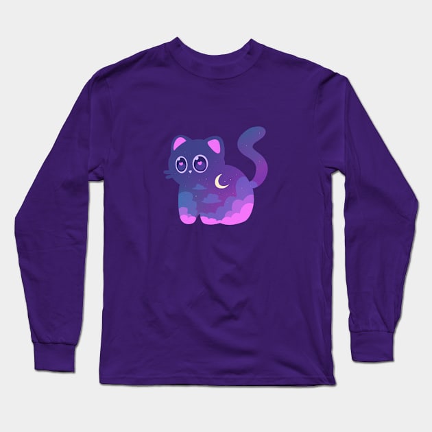 Little Galaxy Catto Long Sleeve T-Shirt by silly cattos